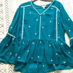 Time and Tru | green semi sheer blouse XXL